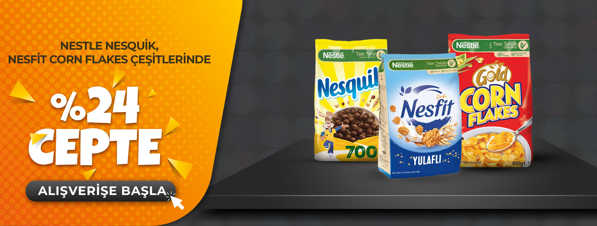 Nestle Nesquik, Nesfit Corn Flakes Çeşitlerinde %24 Cepte!