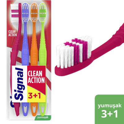 Signal Clean Action 3+1 Diş Fırçası Yumuşak